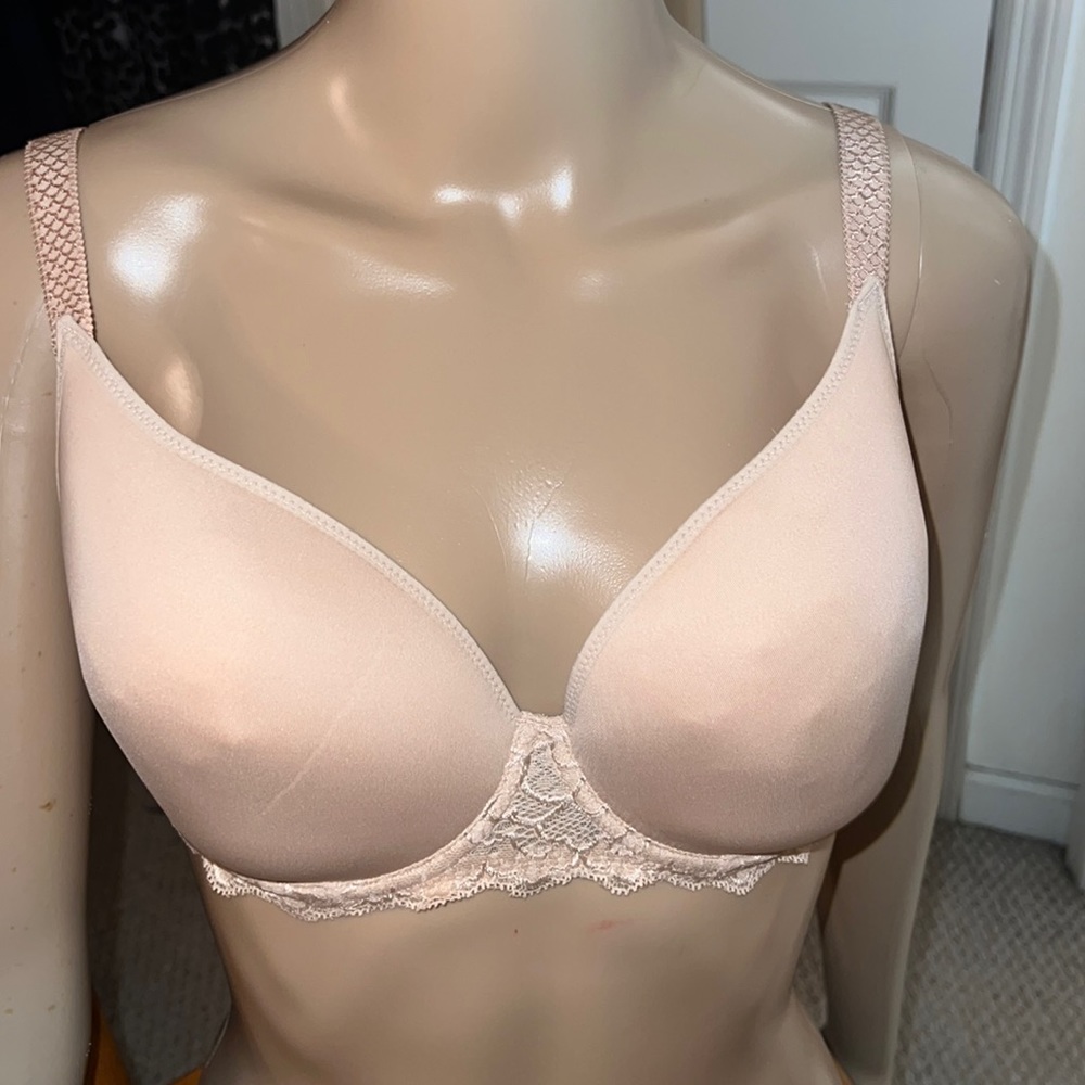 Simone Perele woman’s promesse3p plunge Bra size 34c beige nwot